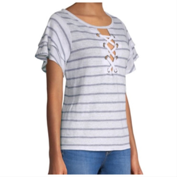 NWT Generation Love Kiki Lace up Tee - Picture 2 of 7
